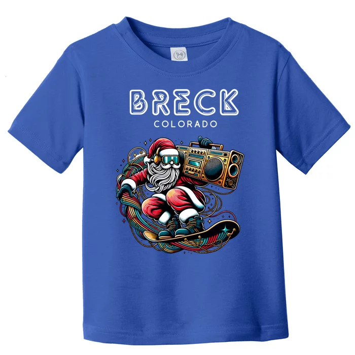 Breck Colorado Cool Snowboard Christmas Santa Gift Toddler T-Shirt