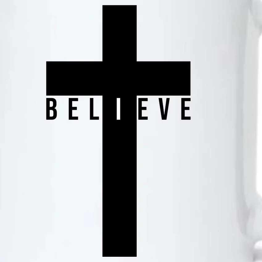 Believe Christian Cross Religious Black Color Changing Mug