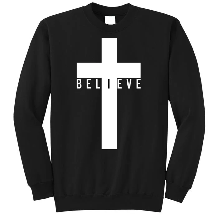 Believe Christian Cross Religious Sweatshirt