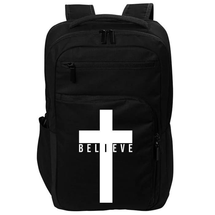 Believe Christian Cross Religious Impact Tech Backpack