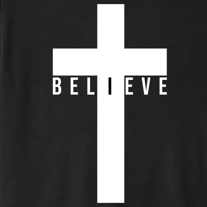 Believe Christian Cross Religious ChromaSoft Performance T-Shirt