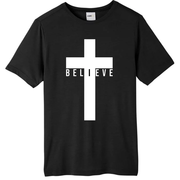 Believe Christian Cross Religious ChromaSoft Performance T-Shirt