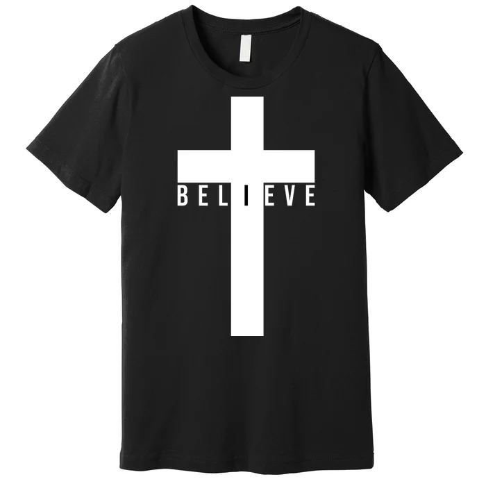 Believe Christian Cross Religious Premium T-Shirt