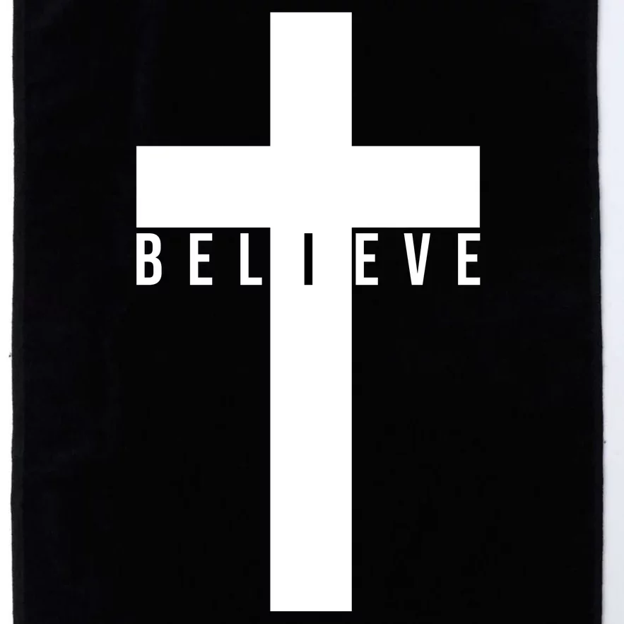 Believe Christian Cross Religious Platinum Collection Golf Towel