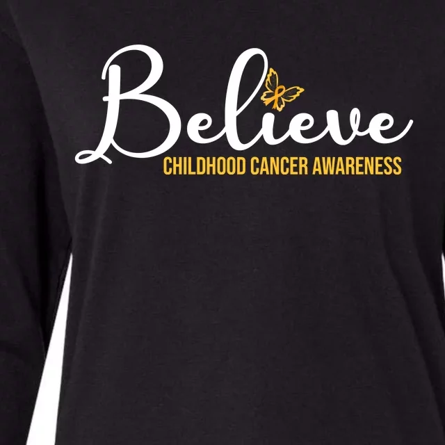 Believe Childhood Cancer Awareness Womens Cotton Relaxed Long Sleeve T-Shirt