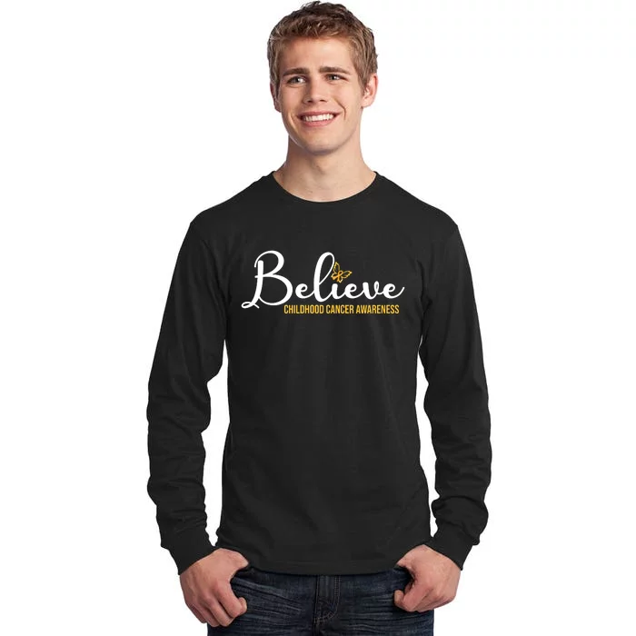 Believe Childhood Cancer Awareness Tall Long Sleeve T-Shirt