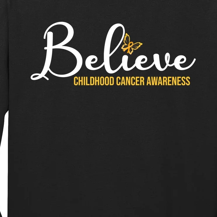 Believe Childhood Cancer Awareness Tall Long Sleeve T-Shirt