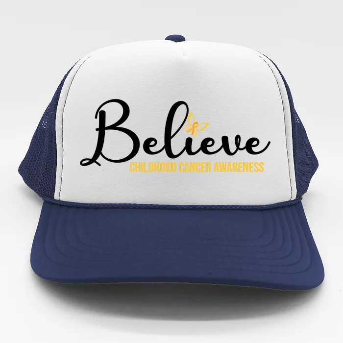 Believe Childhood Cancer Awareness Trucker Hat