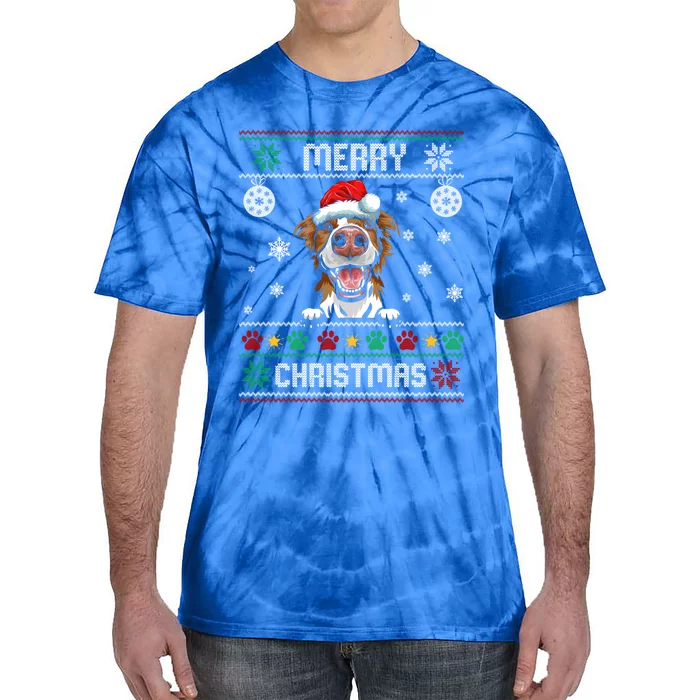 Border Collie Christmas Funny Dog Lover Xmas Ugly Sweater Cool Gift Tie-Dye T-Shirt