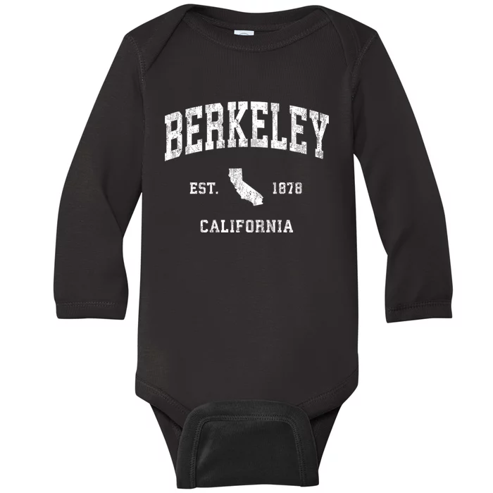 Berkeley California Ca Vintage Athletic Baby Long Sleeve Bodysuit