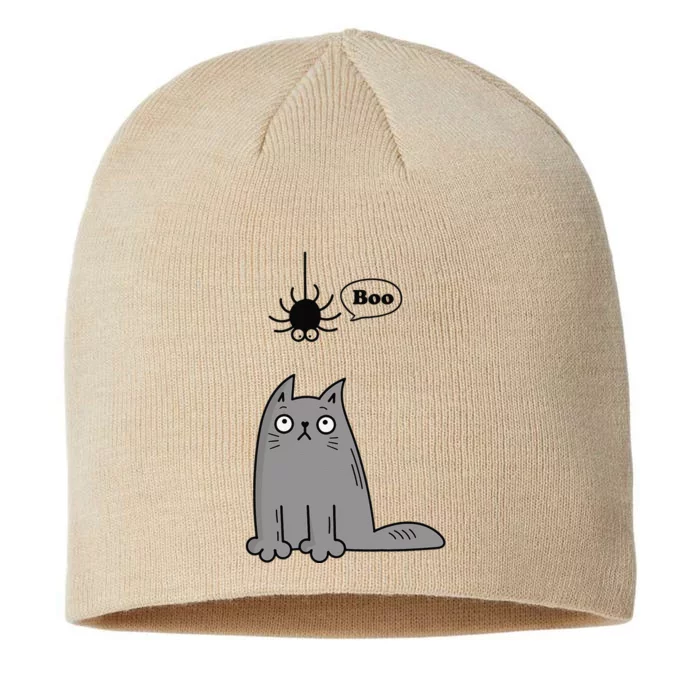 Boo Cute Cat And Spider Halloween Costume For Women Or 8 1/2in Sustainable Knit Beanie