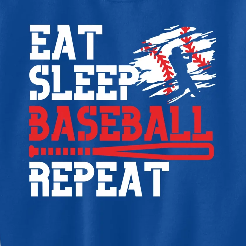 Baseball Custom Coach Eat Sleep Baseball Repeat Cool Gift Kids Sweatshirt