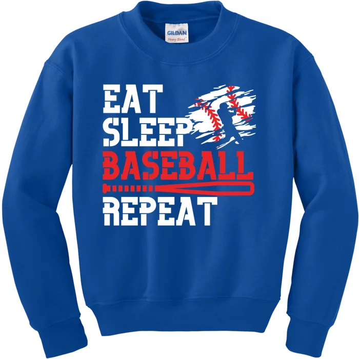 Baseball Custom Coach Eat Sleep Baseball Repeat Cool Gift Kids Sweatshirt