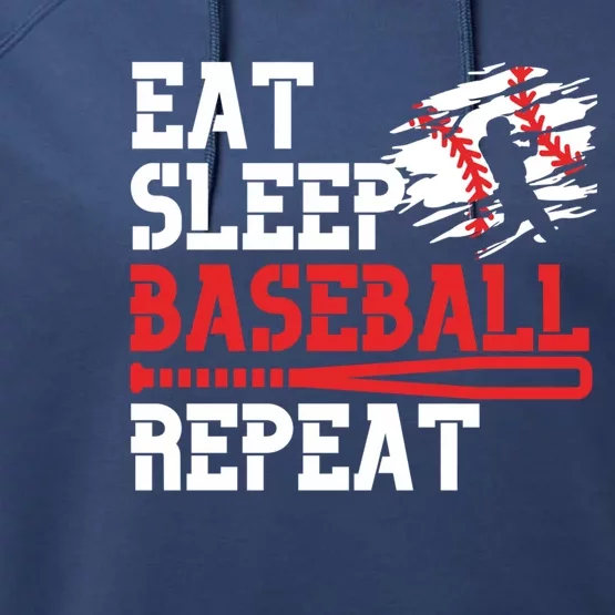 Baseball Custom Coach Eat Sleep Baseball Repeat Cool Gift Performance Fleece Hoodie