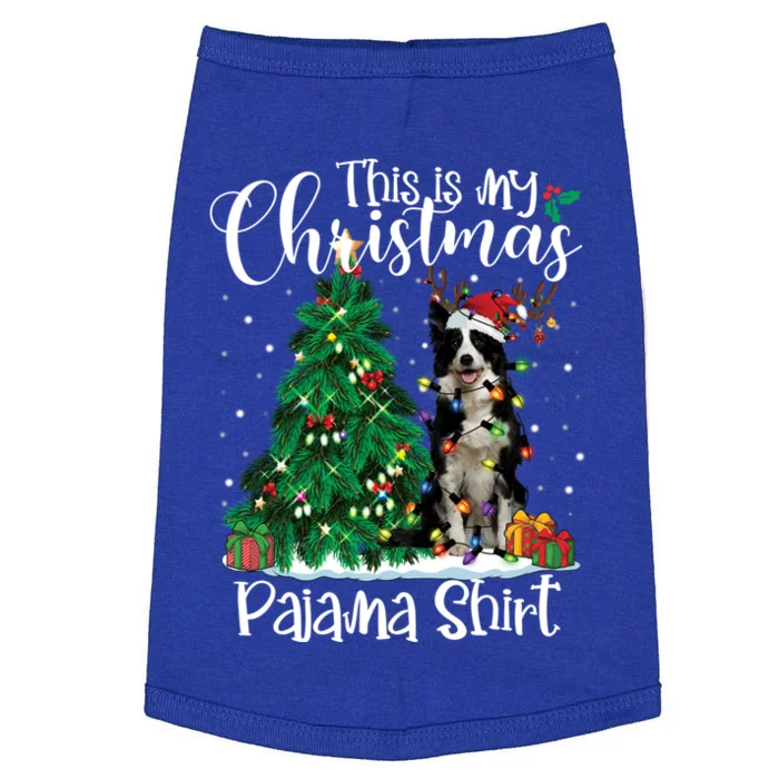 Border Collie Christmas Lights Funny Pajama Dog Lover Xmas Funny Gift Doggie Tank