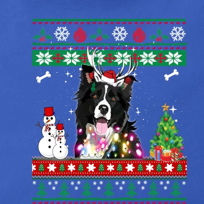 Border Collie Christmas Lights Funny Xmas Dog Gift Zip Tote Bag