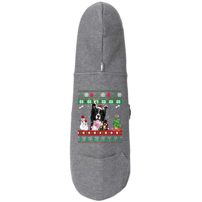 Border Collie Christmas Lights Funny Xmas Dog Gift Doggie 3-End Fleece Hoodie