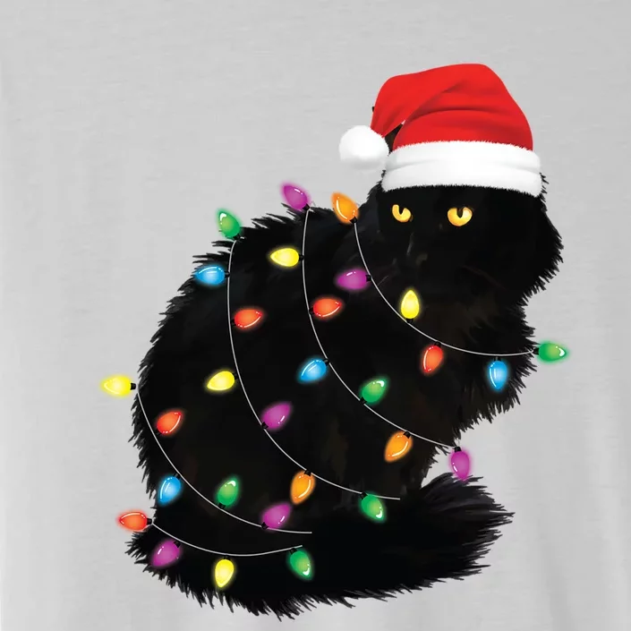 Black Cat Christmas Cat Xmas Tree Santa Cat Meaningful Gift ChromaSoft Performance T-Shirt