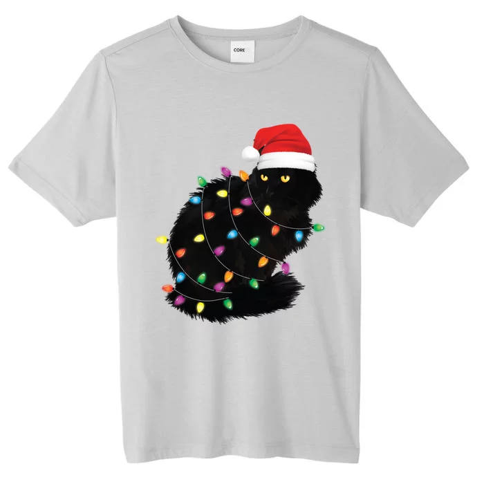 Black Cat Christmas Cat Xmas Tree Santa Cat Meaningful Gift ChromaSoft Performance T-Shirt