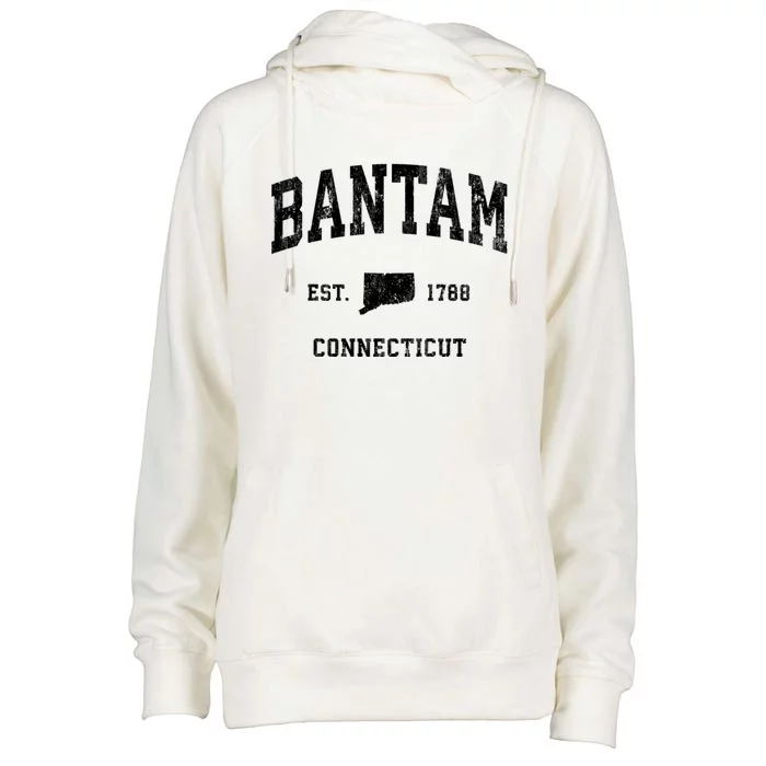 Bantam Connecticut Ct Vintage Athletic Sports Womens Funnel Neck Pullover Hood