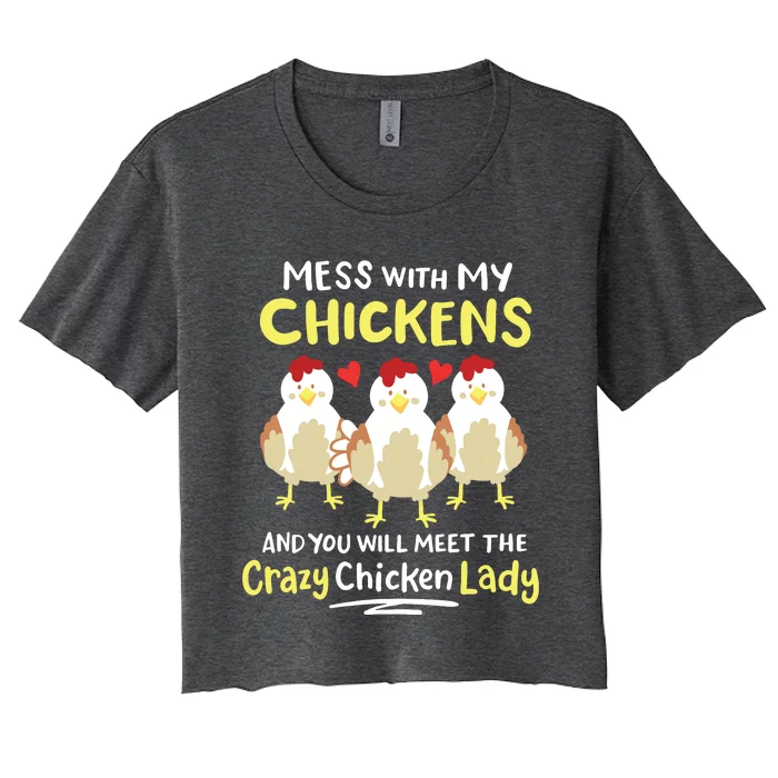 Backyard Crazy Chicken Lady Womens Farmer Women's Crop Top Tee