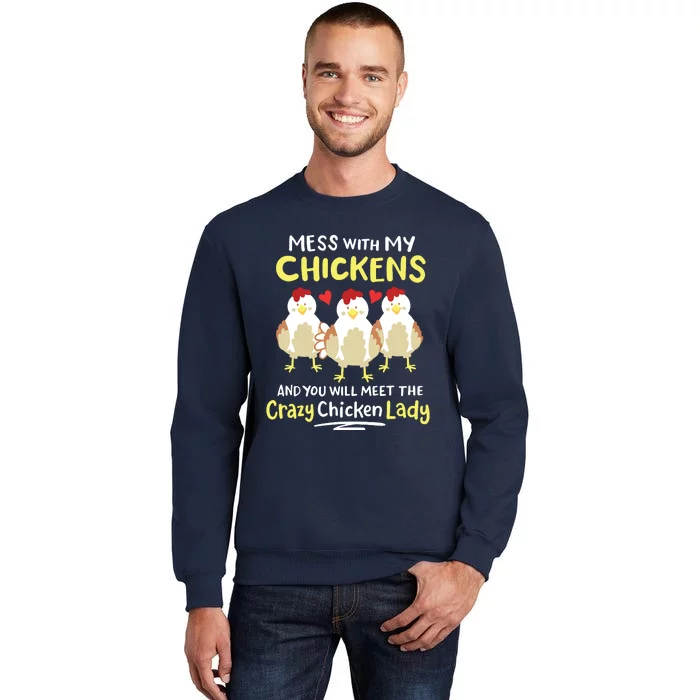 Backyard Crazy Chicken Lady Womens Farmer Tall Sweatshirt