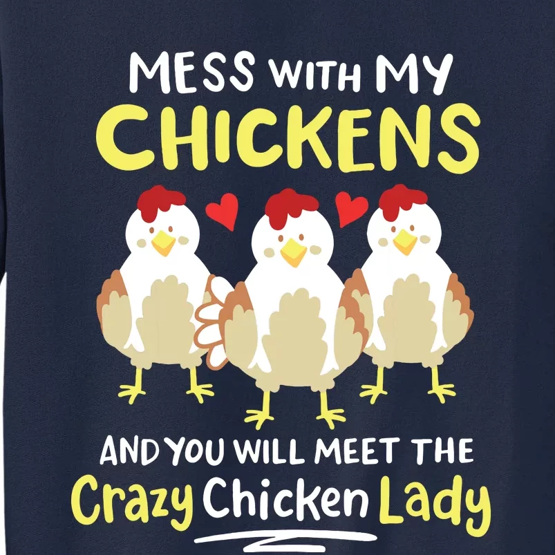 Backyard Crazy Chicken Lady Womens Farmer Tall Sweatshirt