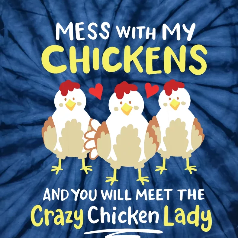 Backyard Crazy Chicken Lady Womens Farmer Tie-Dye T-Shirt