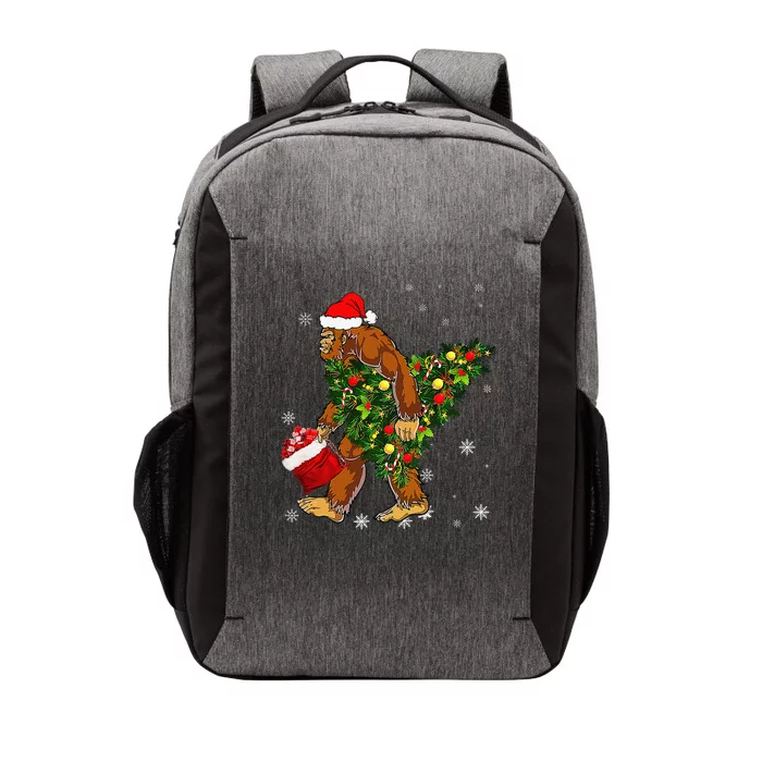 Bigfoot Carrying Christmas Tree Sasquatch Believer Pajama Vector Backpack