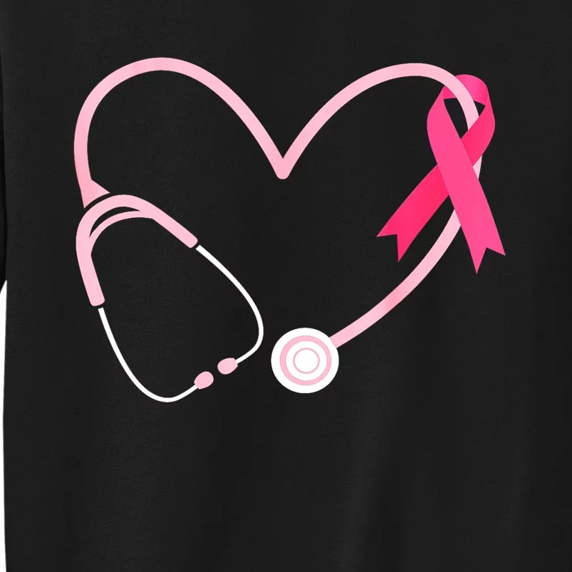 Breast Cancer Cute Doctor Nurse Heart Love Ribbon Cute Gift Tall Sweatshirt