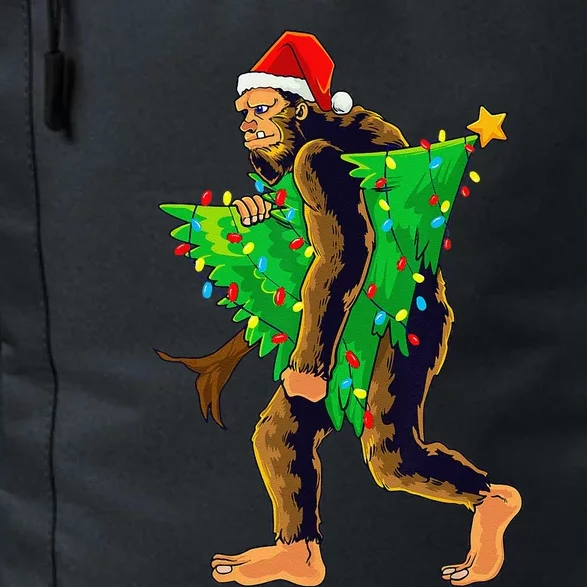 Bigfoot Carrying Christmas Tree Sasquatch Believer Pajama Daily Commute Backpack