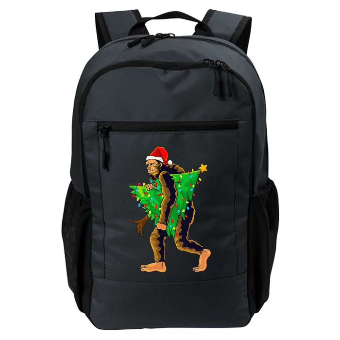 Bigfoot Carrying Christmas Tree Sasquatch Believer Pajama Daily Commute Backpack