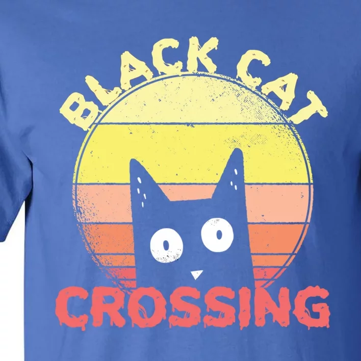 Black Cat Crossing Cute Cat Fan Halloween Gift Tall T-Shirt