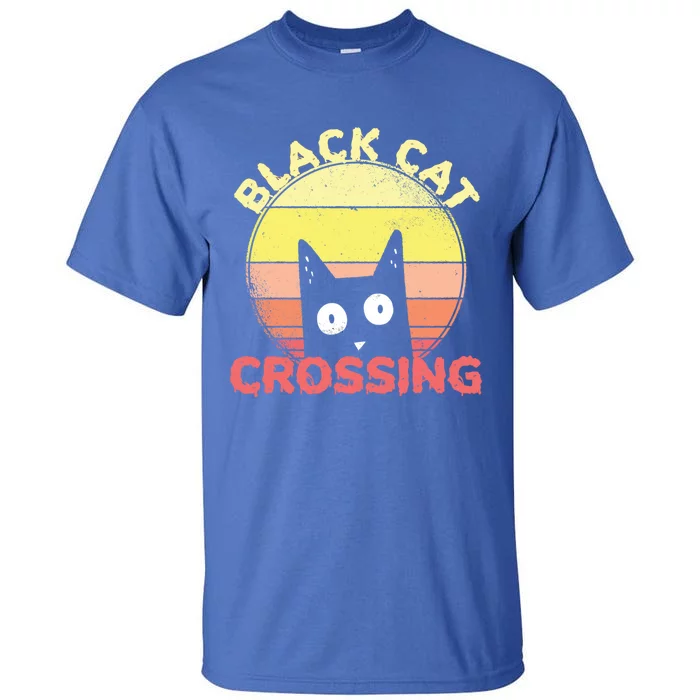 Black Cat Crossing Cute Cat Fan Halloween Gift Tall T-Shirt