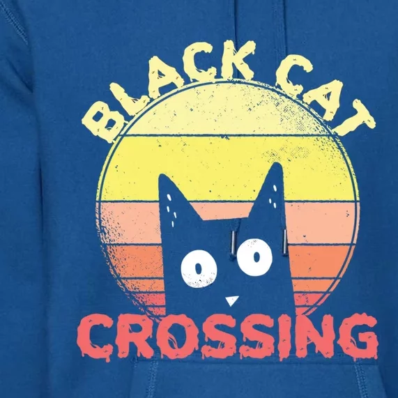 Black Cat Crossing Cute Cat Fan Halloween Gift Premium Hoodie