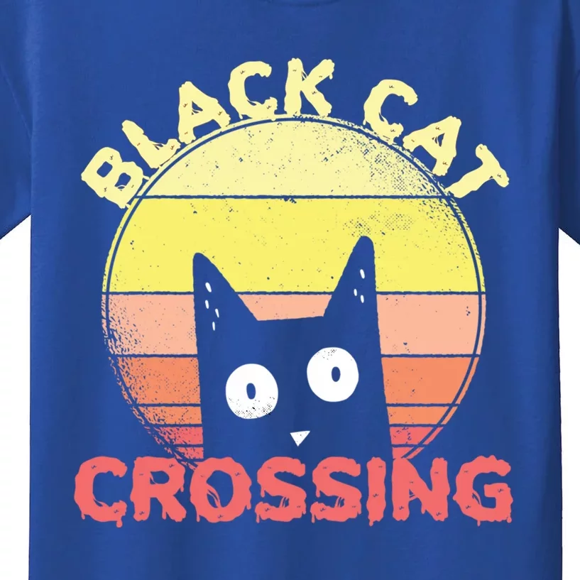 Black Cat Crossing Cute Cat Fan Halloween Gift Kids T-Shirt