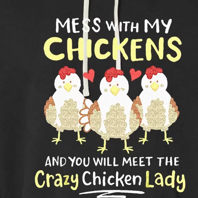 Backyard Crazy Chicken Lady Farmer Garment-Dyed Fleece Hoodie