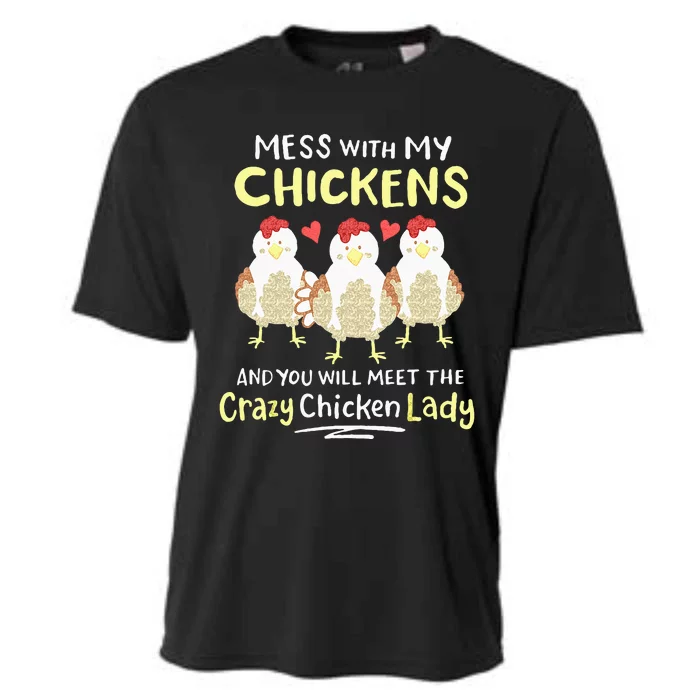 Backyard Crazy Chicken Lady Farmer Cooling Performance Crew T-Shirt