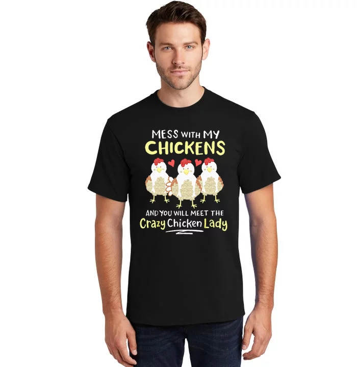 Backyard Crazy Chicken Lady Farmer Tall T-Shirt