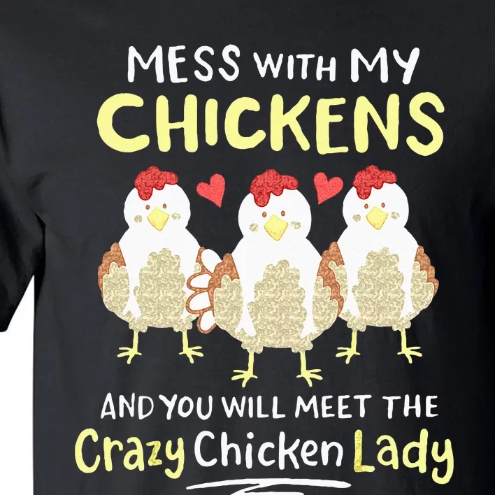 Backyard Crazy Chicken Lady Farmer Tall T-Shirt