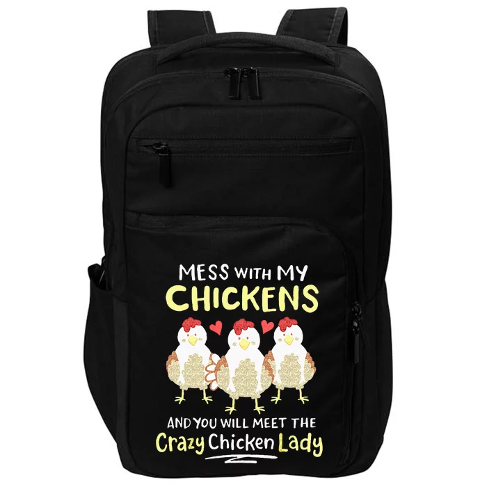 Backyard Crazy Chicken Lady Farmer Impact Tech Backpack