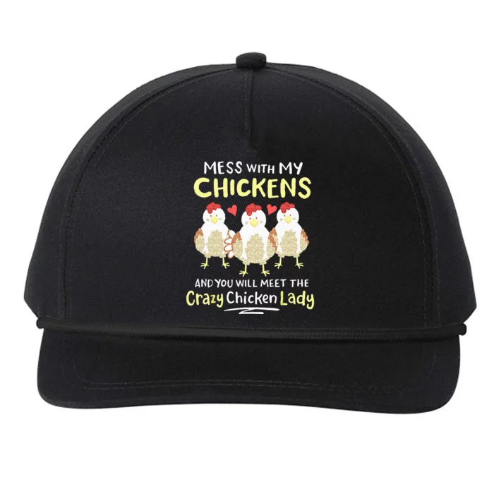 Backyard Crazy Chicken Lady Farmer Snapback Five-Panel Rope Hat