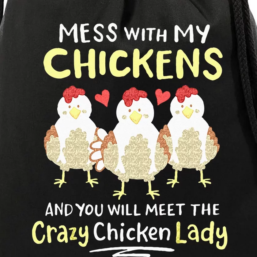 Backyard Crazy Chicken Lady Farmer Drawstring Bag