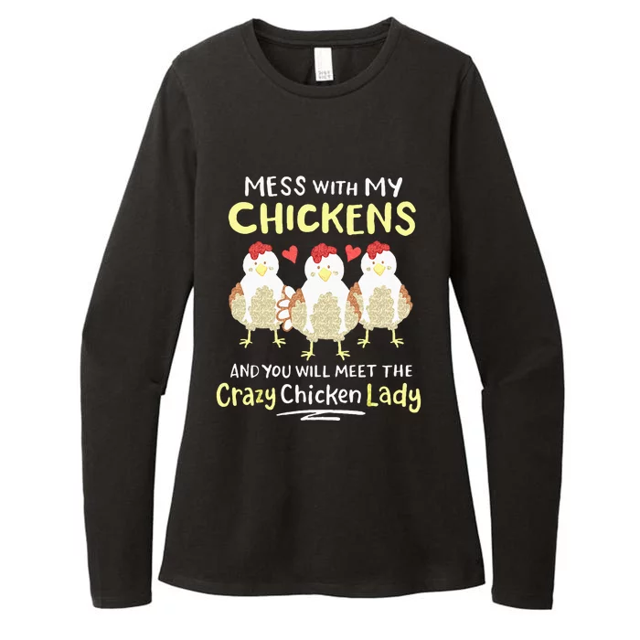 Backyard Crazy Chicken Lady Farmer Womens CVC Long Sleeve Shirt