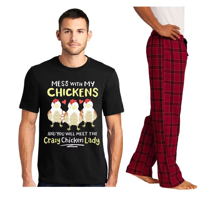 Backyard Crazy Chicken Lady Farmer Pajama Set