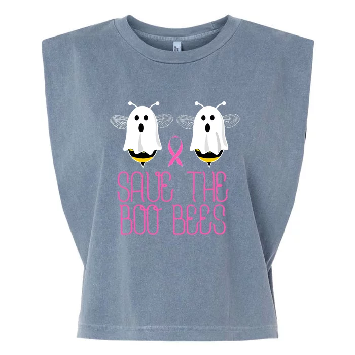 Breast Cancer Cute Halloween Save The Boobees Boo Bees Gift Garment-Dyed Women's Muscle Tee