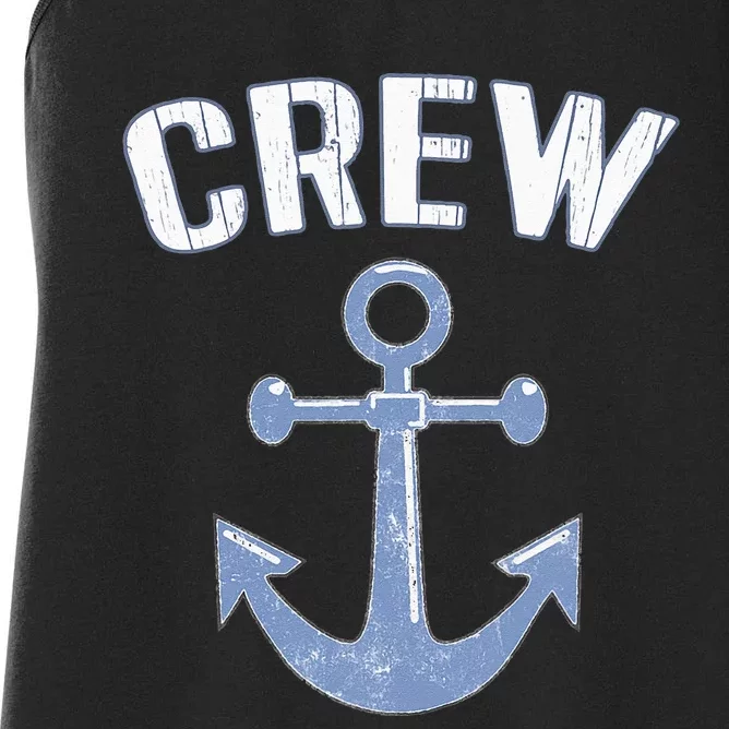 Boating Captain Crew Pontoon Nautical Gift Sailing Anchor Women's Racerback Tank