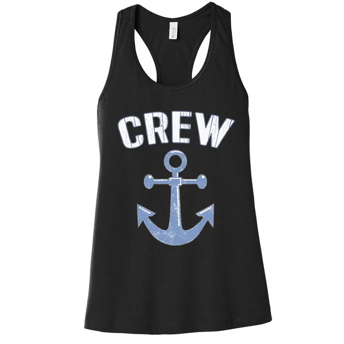 Boating Captain Crew Pontoon Nautical Gift Sailing Anchor Women's Racerback Tank