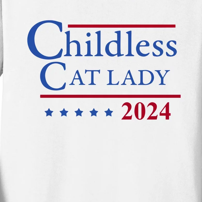 Browbrotherr Childless Cat Lady 2024 Kids Long Sleeve Shirt