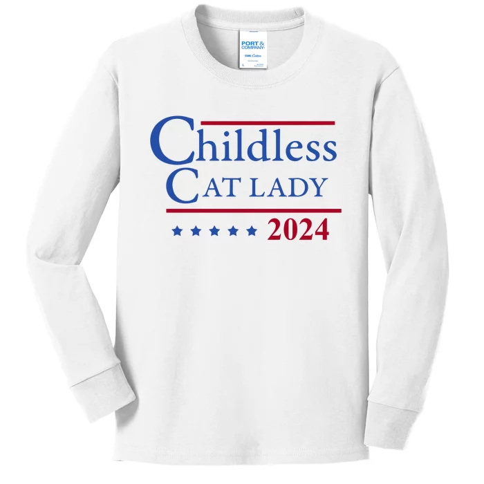 Browbrotherr Childless Cat Lady 2024 Kids Long Sleeve Shirt